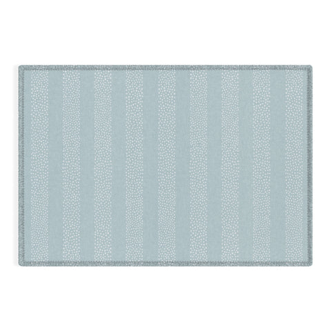 Little Arrow Design Co stippled stripes coastal blue Outdoor Rug