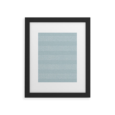 Little Arrow Design Co stippled stripes coastal blue Framed Art Print