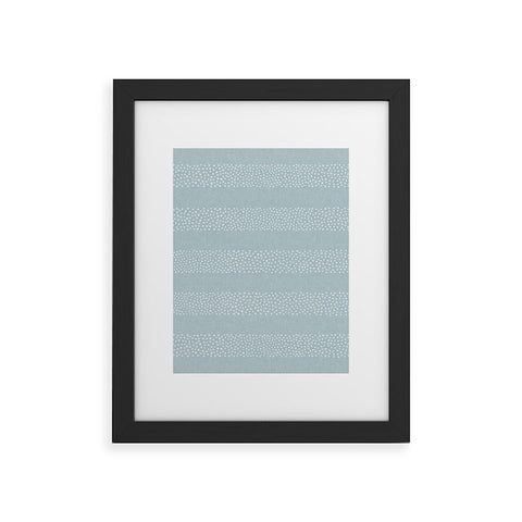 Little Arrow Design Co stippled stripes coastal blue Framed Art Print