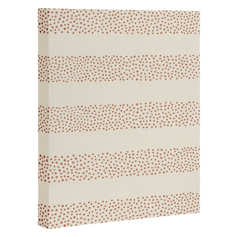 Little Arrow Design Co stippled stripes cream orange Art Canvas