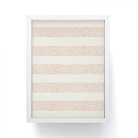 Little Arrow Design Co stippled stripes cream orange Framed Mini Art Print