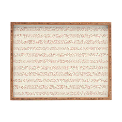 Little Arrow Design Co stippled stripes cream orange Rectangular Tray