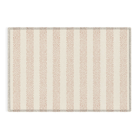 Little Arrow Design Co stippled stripes cream orange Outdoor Rug