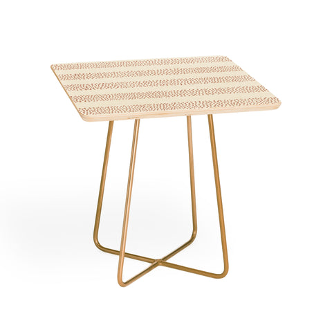 Little Arrow Design Co stippled stripes cream orange Side Table