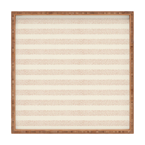 Little Arrow Design Co stippled stripes cream orange Square Tray