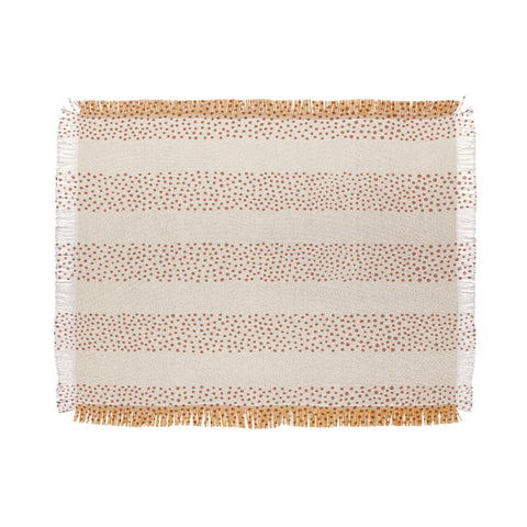 Little Arrow Design Co stippled stripes cream orange Throw Blanket