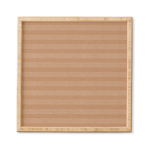Little Arrow Design Co stippled stripes golden brown Framed Wall Art