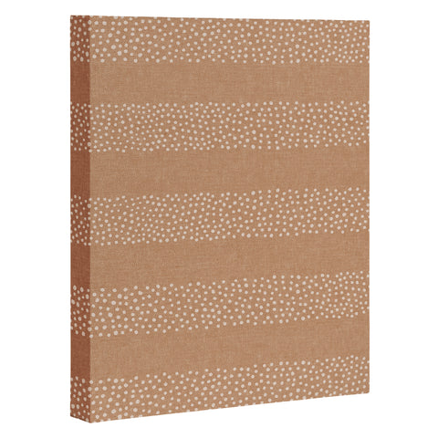 Little Arrow Design Co stippled stripes golden brown Art Canvas