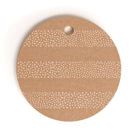 Little Arrow Design Co stippled stripes golden brown Cutting Board Round