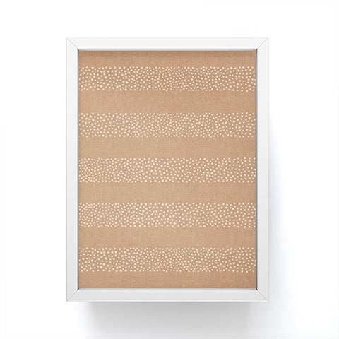 Little Arrow Design Co stippled stripes golden brown Framed Mini Art Print