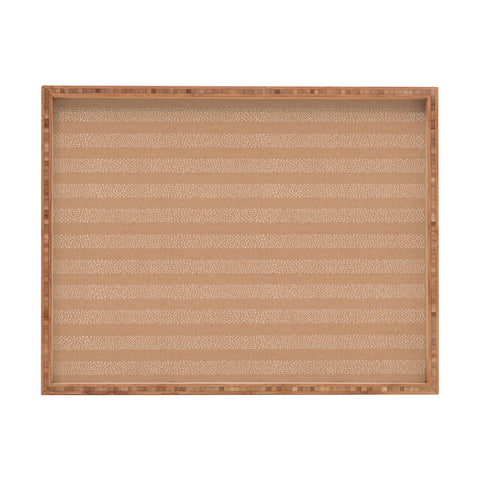 Little Arrow Design Co stippled stripes golden brown Rectangular Tray