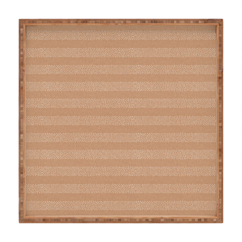 Little Arrow Design Co stippled stripes golden brown Square Tray