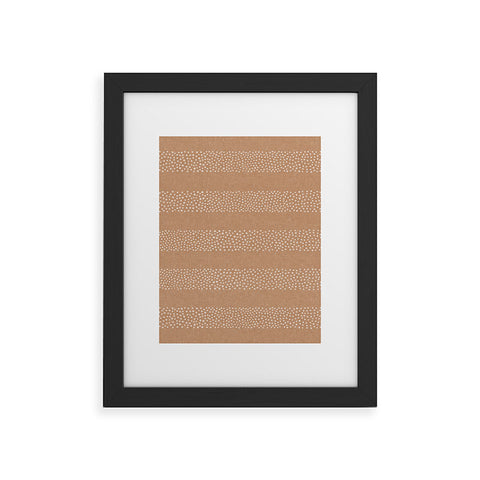 Little Arrow Design Co stippled stripes golden brown Framed Art Print