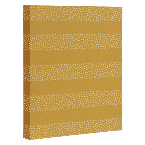 Little Arrow Design Co stippled stripes mustard Art Canvas