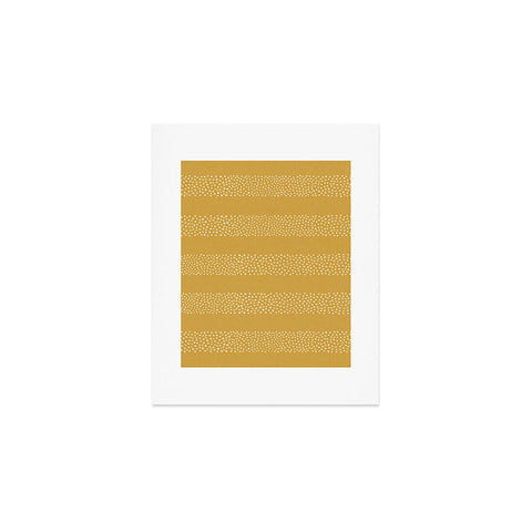 Little Arrow Design Co stippled stripes mustard Art Print