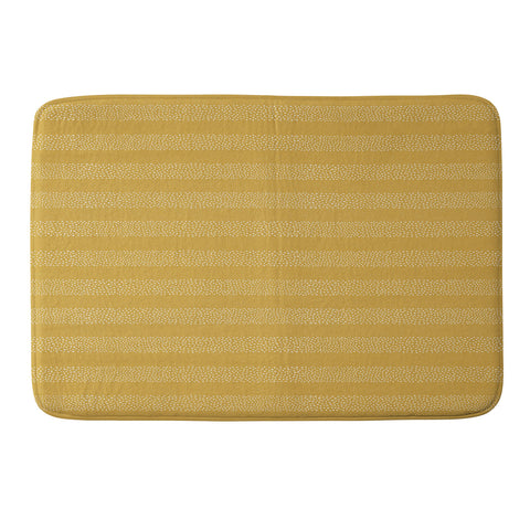 Little Arrow Design Co stippled stripes mustard Memory Foam Bath Mat