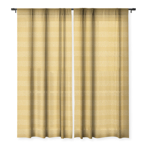Little Arrow Design Co stippled stripes mustard Sheer Non Repeat
