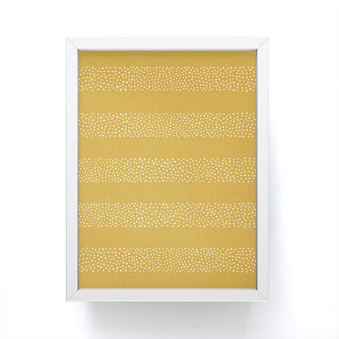 Little Arrow Design Co stippled stripes mustard Framed Mini Art Print