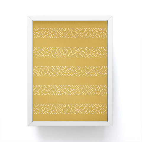 Little Arrow Design Co stippled stripes mustard Framed Mini Art Print