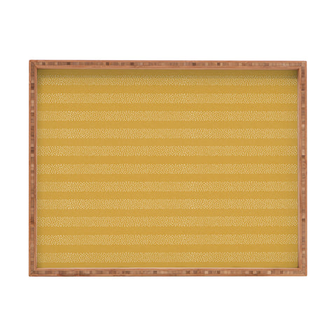 Little Arrow Design Co stippled stripes mustard Rectangular Tray