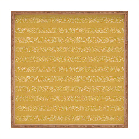 Little Arrow Design Co stippled stripes mustard Square Tray