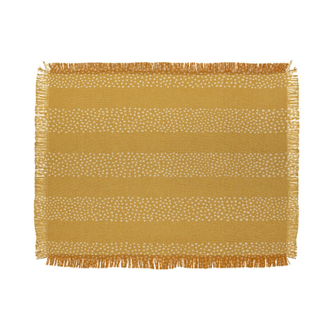 Little Arrow Design Co stippled stripes mustard Throw Blanket