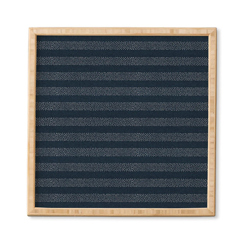 Little Arrow Design Co stippled stripes navy blue Framed Wall Art