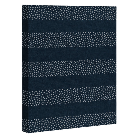Little Arrow Design Co stippled stripes navy blue Art Canvas