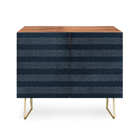 Little Arrow Design Co stippled stripes navy blue Credenza
