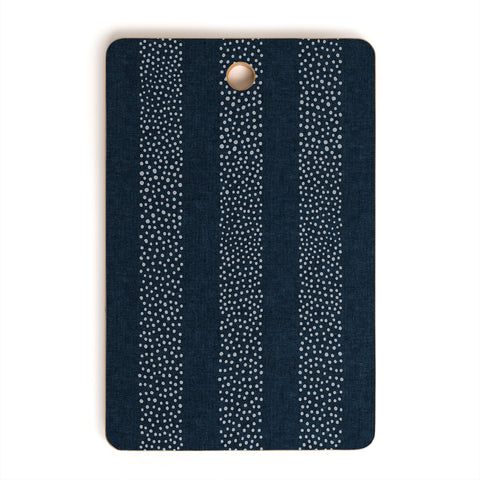 Little Arrow Design Co stippled stripes navy blue Cutting Board Rectangle