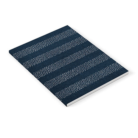 Little Arrow Design Co stippled stripes navy blue Notebook