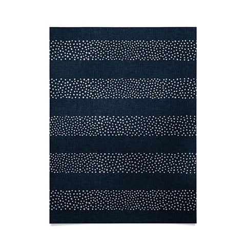 Little Arrow Design Co stippled stripes navy blue Poster