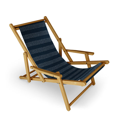 Little Arrow Design Co stippled stripes navy blue Sling Chair