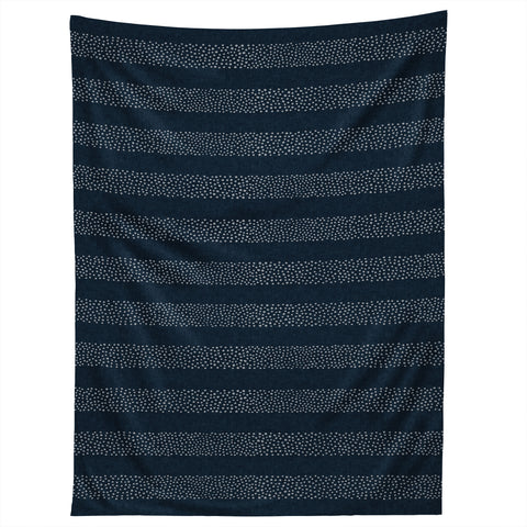 Little Arrow Design Co stippled stripes navy blue Tapestry
