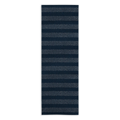 Little Arrow Design Co stippled stripes navy blue Yoga Towel