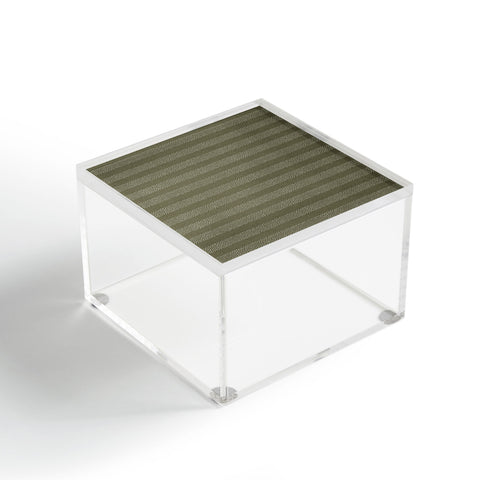 Little Arrow Design Co stippled stripes olive green Acrylic Box