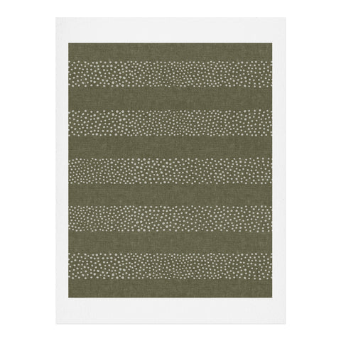 Little Arrow Design Co stippled stripes olive green Art Print