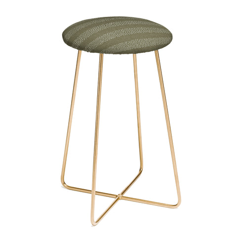 Little Arrow Design Co stippled stripes olive green Counter Stool