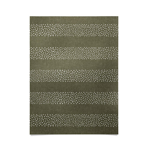 Little Arrow Design Co stippled stripes olive green Poster