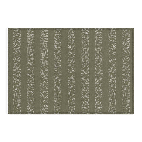 Little Arrow Design Co stippled stripes olive green Outdoor Rug