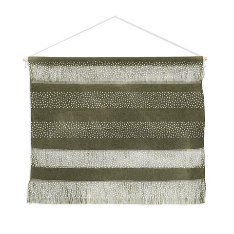 Little Arrow Design Co stippled stripes olive green Wall Hanging Landscape