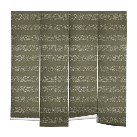 Little Arrow Design Co stippled stripes olive green Wall Mural