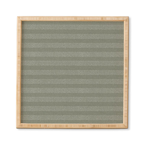 Little Arrow Design Co stippled stripes sage Framed Wall Art