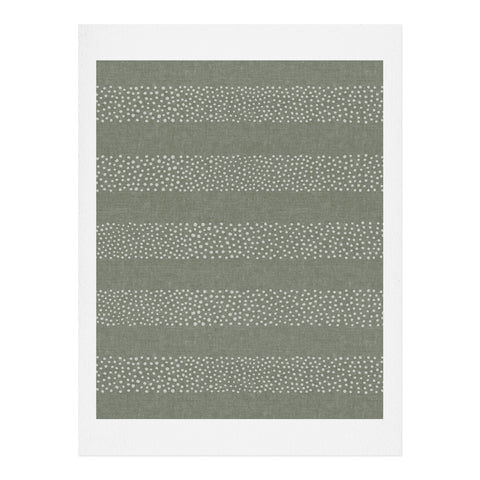 Little Arrow Design Co stippled stripes sage Art Print