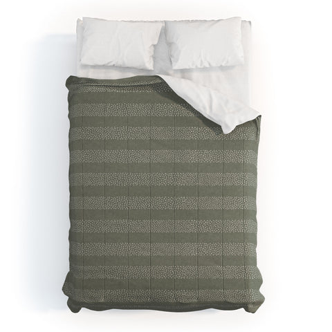Little Arrow Design Co stippled stripes sage Comforter