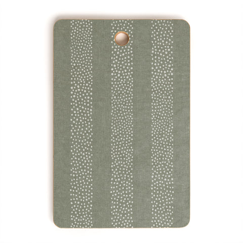 Little Arrow Design Co stippled stripes sage Cutting Board Rectangle