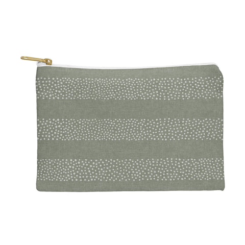Little Arrow Design Co stippled stripes sage Pouch