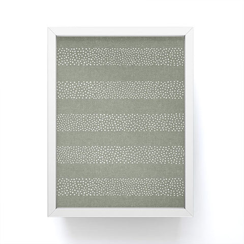 Little Arrow Design Co stippled stripes sage Framed Mini Art Print