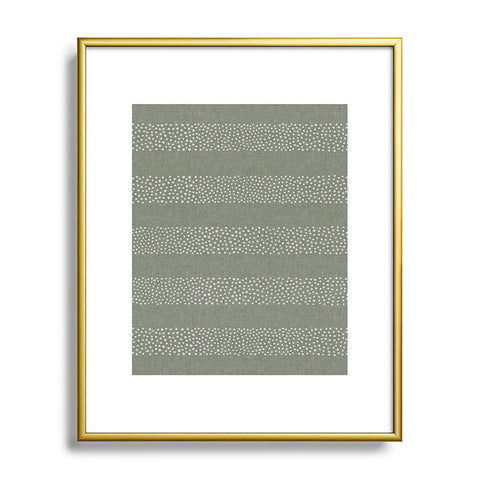 Little Arrow Design Co stippled stripes sage Metal Framed Art Print