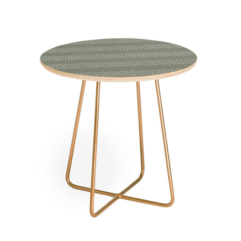 Little Arrow Design Co stippled stripes sage Round Side Table